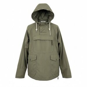VTG REI Olive Green Cotton Canvas Anorak Hooded Pullover Utility Jacket XXL